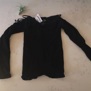 Free People - Black Stretchy Long Sleeve - NWT -XS